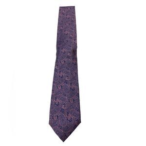 ProntoUomo  Mens wearhouse navy pink paisley regular 100% silk